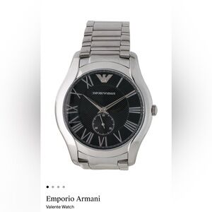 Emporio Armani Silver and Black Men's Watch